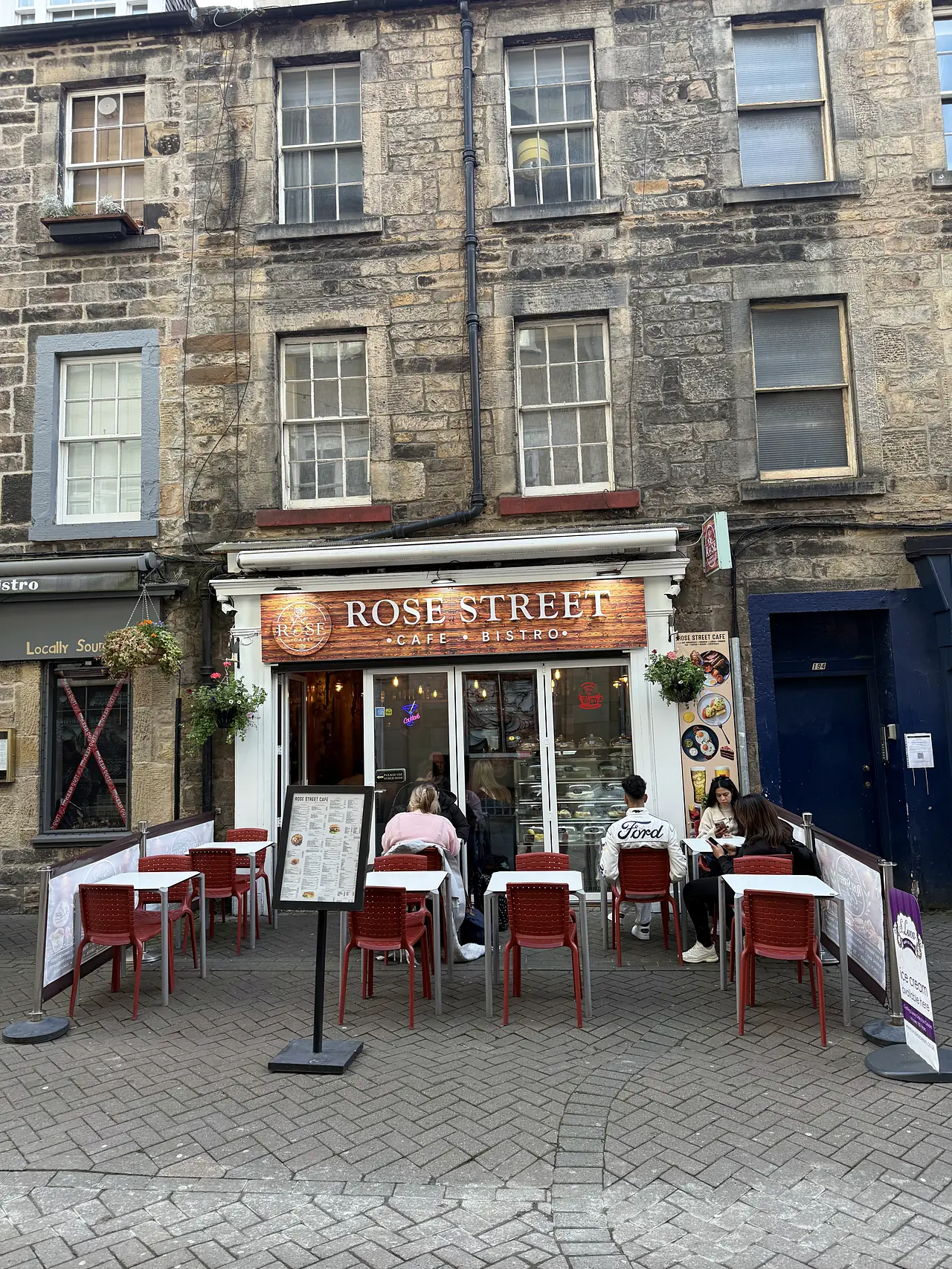 Outdoor tables in the West End